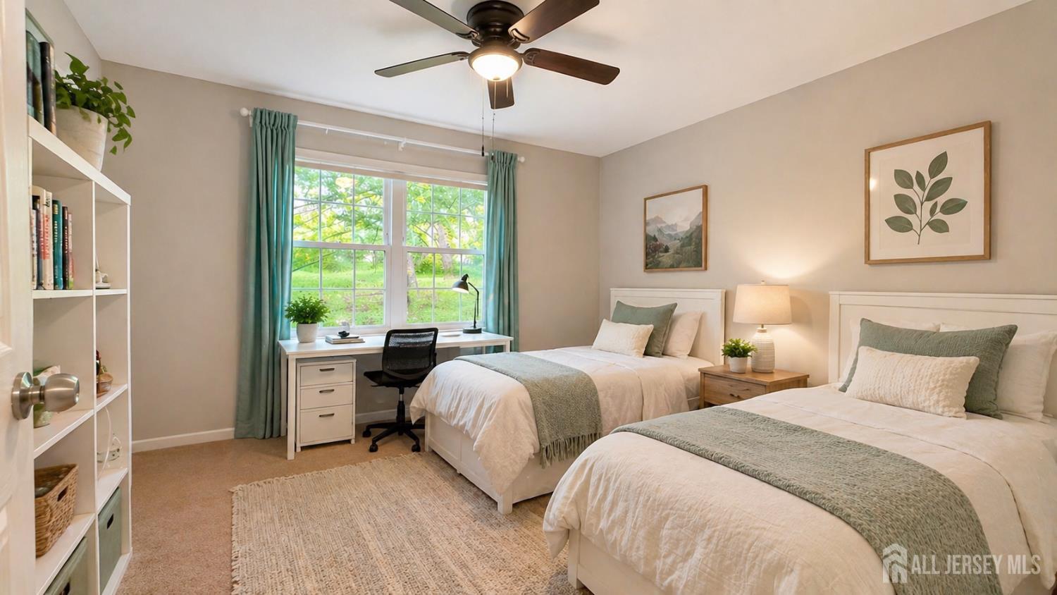 161 Applegate Lane East Brunswick, NJ 08816 - Photo 7 of 12 a bedroom with two beds and a large window