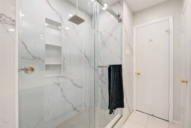 a bathroom with a shower