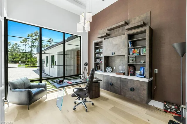 a room with furniture