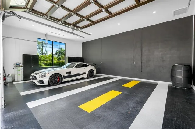 a view of a swimming pool with a kitchen
