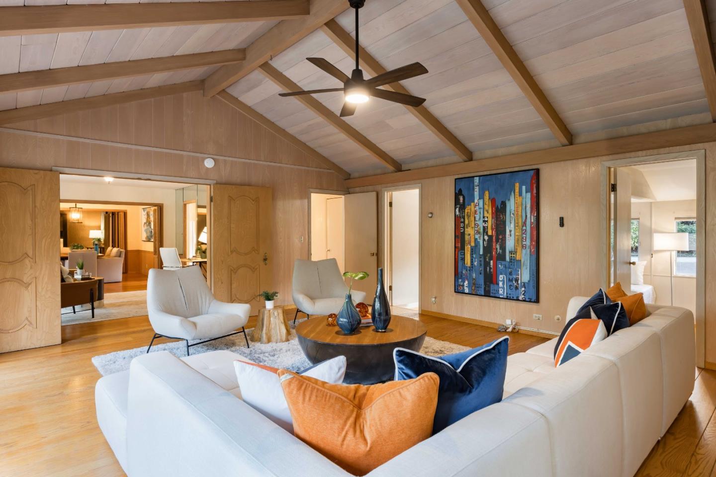 366 Stevick Drive Atherton, CA 94027 - Photo 16 of 29 a living room with furniture and wooden floor