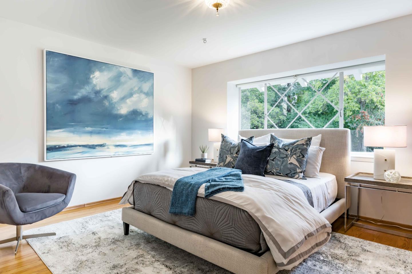 366 Stevick Drive Atherton, CA 94027 - Photo 21 of 29 a bedroom with bed and a large window