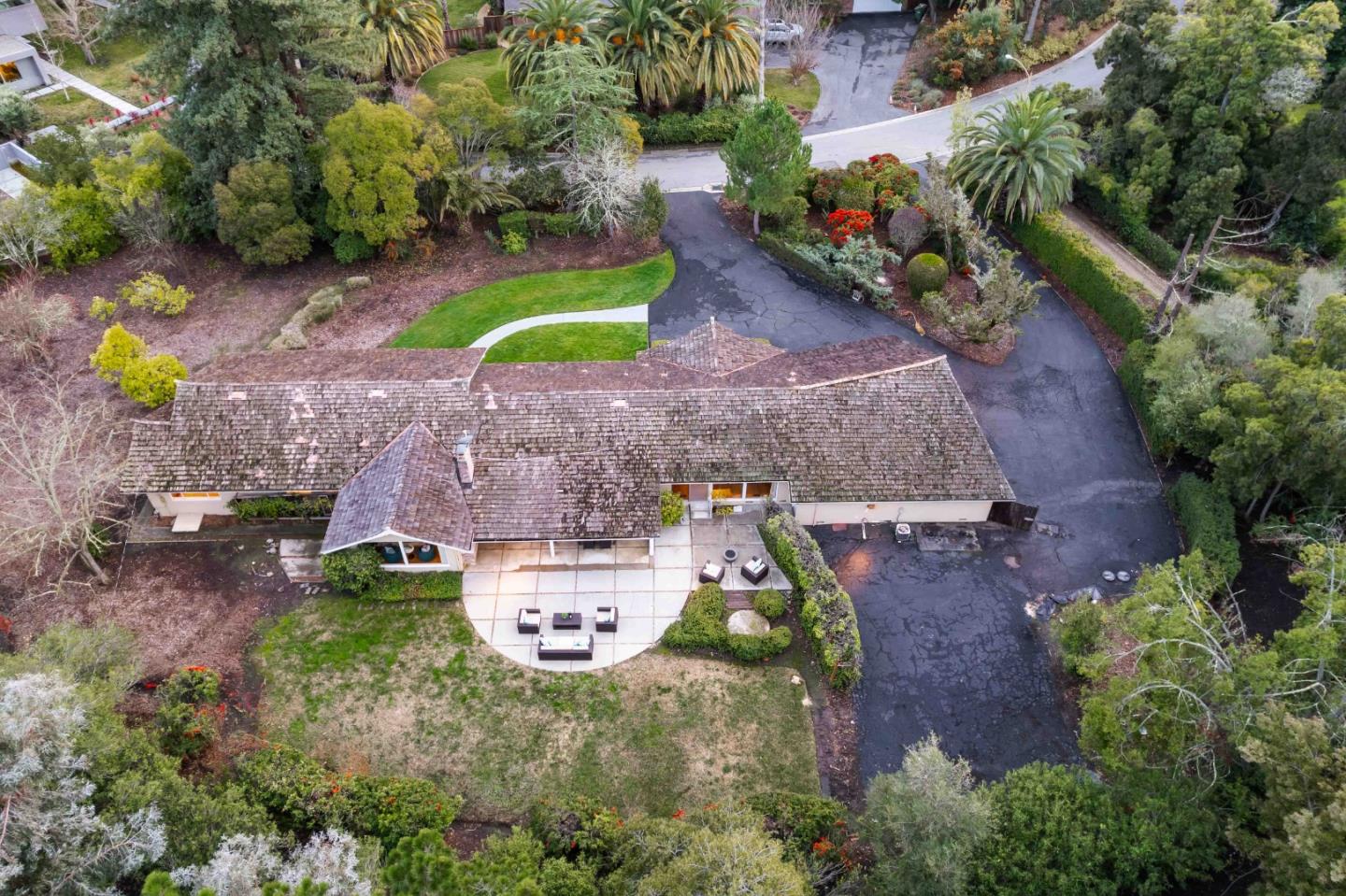 366 Stevick Drive Atherton, CA 94027 - Photo 4 of 29 an aerial view of a house with a yard