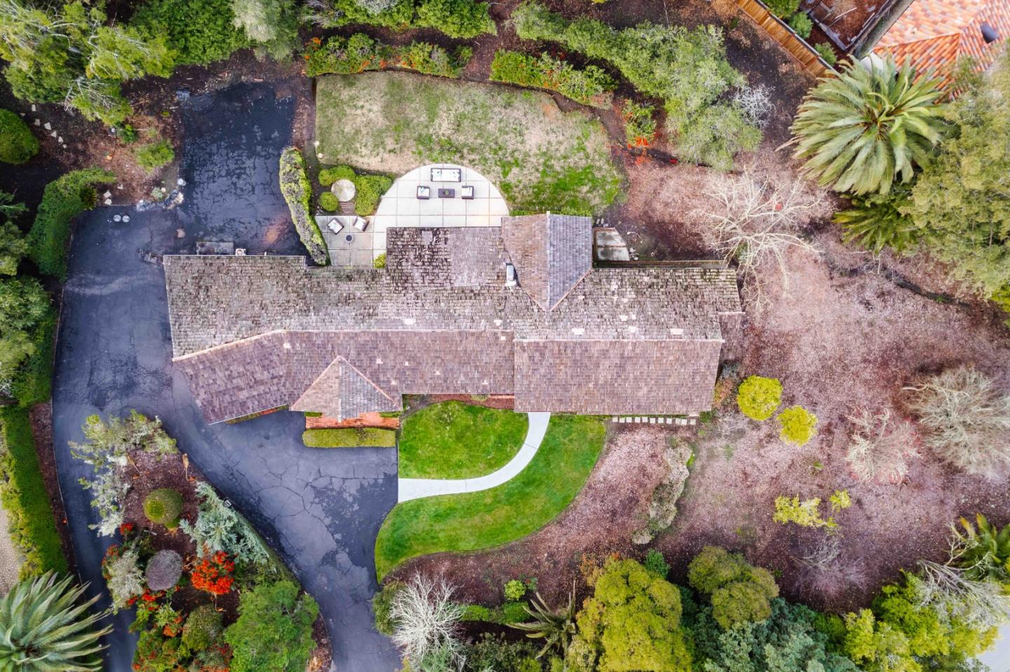 366 Stevick Drive Atherton, CA 94027 - Photo 5 of 29 an aerial view of a house with a swimming pool