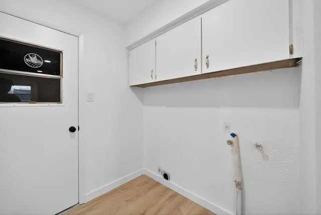 a view of small space with racks on the wall