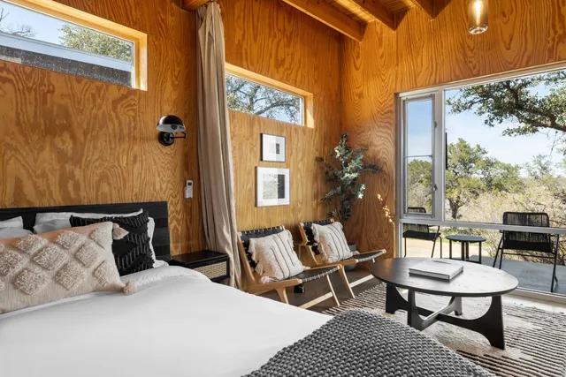 a room with table and chairs