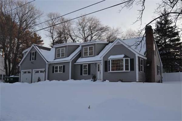 1 Henderson Avenue Andover, MA 01810 - Photo 1 of 26 a front view of a house with a yard covered in snow