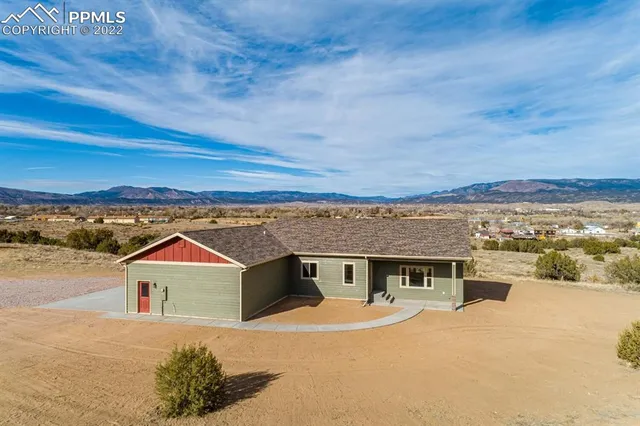 an aerial view of a house