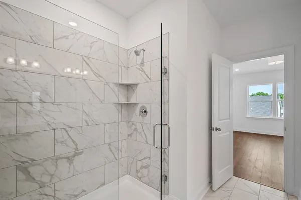 a bathroom with a shower