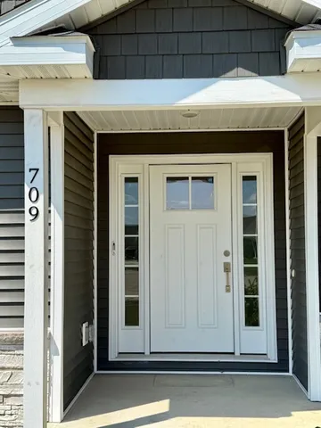 a view of a house with a door
