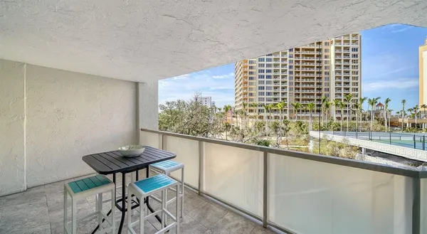 a view of balcony with an outdoor space