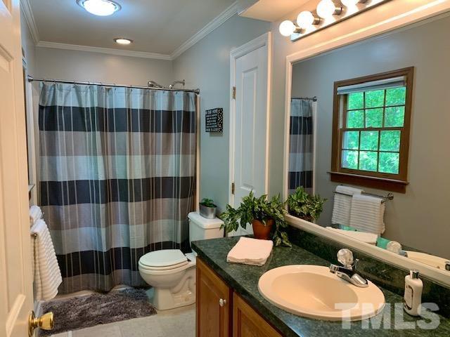 4154 Culbreth Road Stem, NC 27581 - Photo 13 of 19 a bathroom with a sink toilet a mirror and shower
