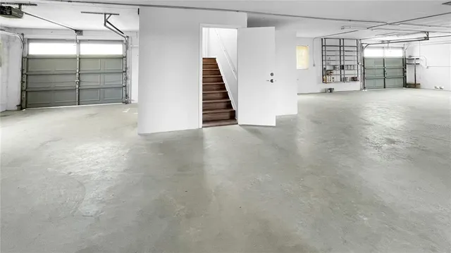 a view of a garden from a balcony