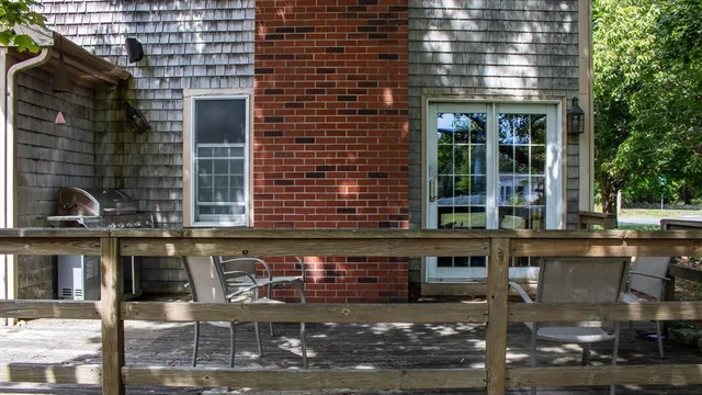 a front view of a building with street view