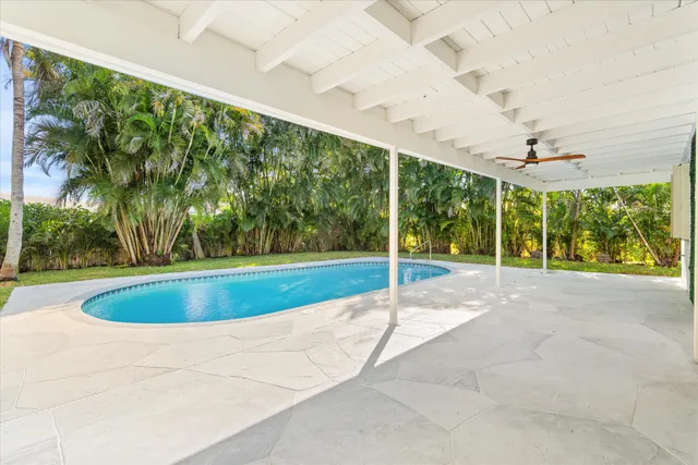 a view of a backyard