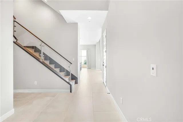 a view of hallway with stairs