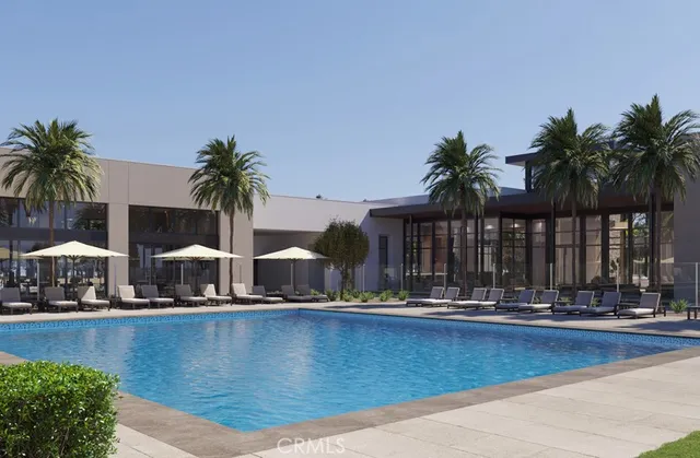 a lobby with furniture and floor to ceiling window