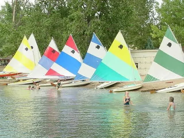 a view of an outdoor space and swimming pool