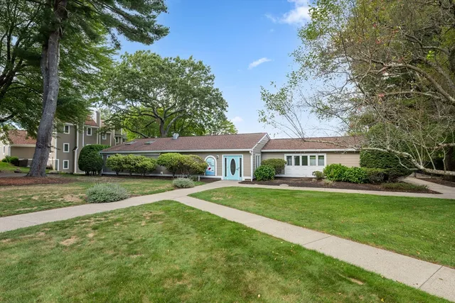 a view of a big yard next to a house