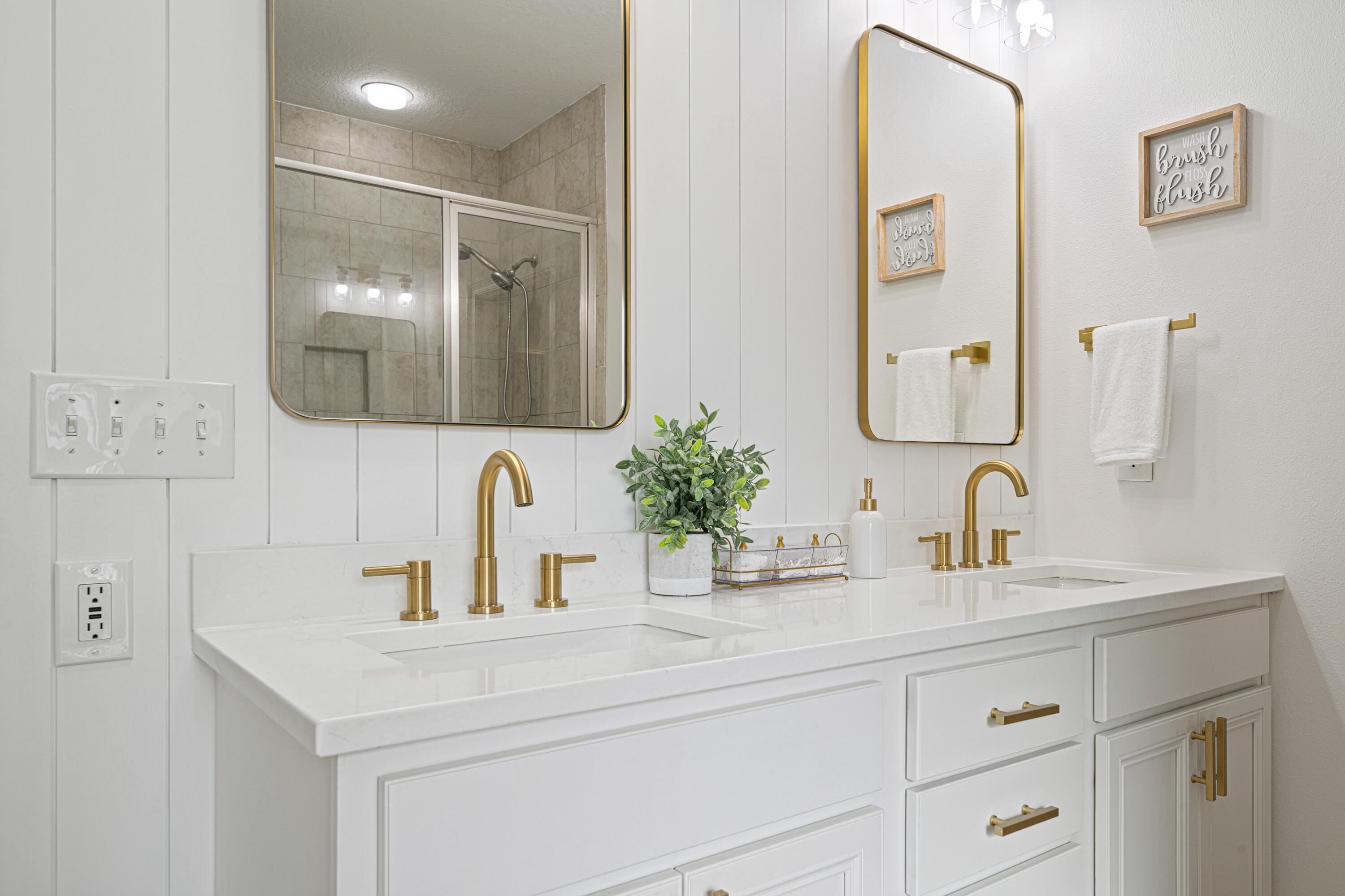 52 Conner Circle, Unit LOT 164 Santa Rosa Beach, FL 32459 - Photo 21 of 50 a bathroom with double vanity sinks and a mirror