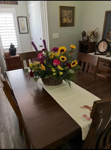 a chair and table in a room