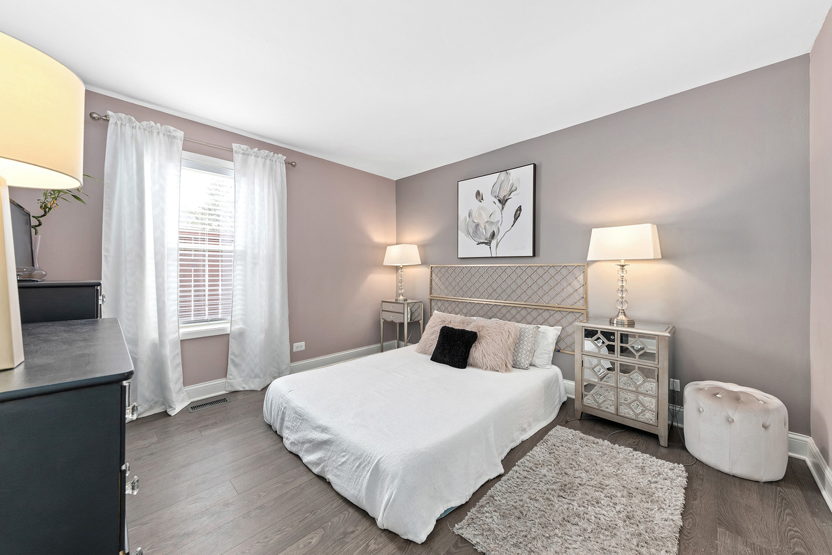 1344 McDowell Road, Unit 101 Naperville, IL 60563 - Photo 12 of 19 a bedroom with a bed and a flat screen tv