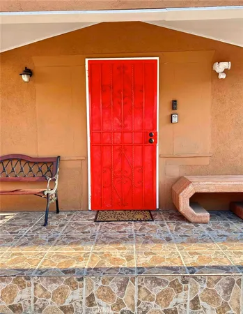 a view of outdoor space with a window