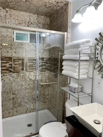 a bathroom with a shower