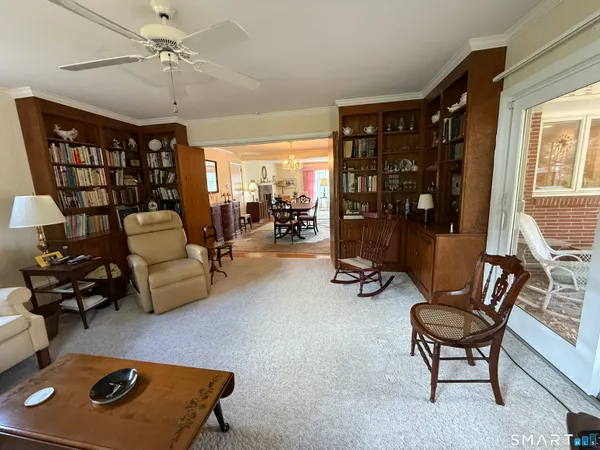 a view of a livingroom with furniture and a couch