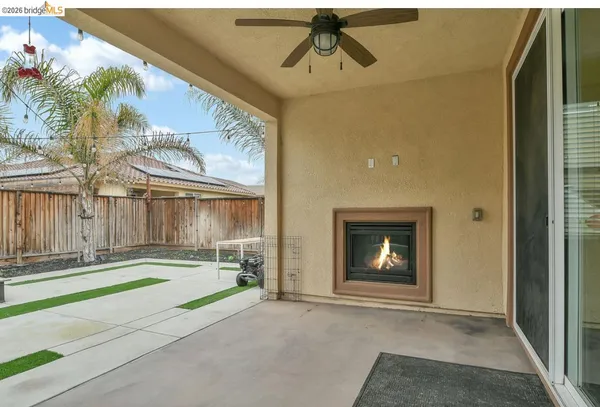 a view of a fireplace in a room