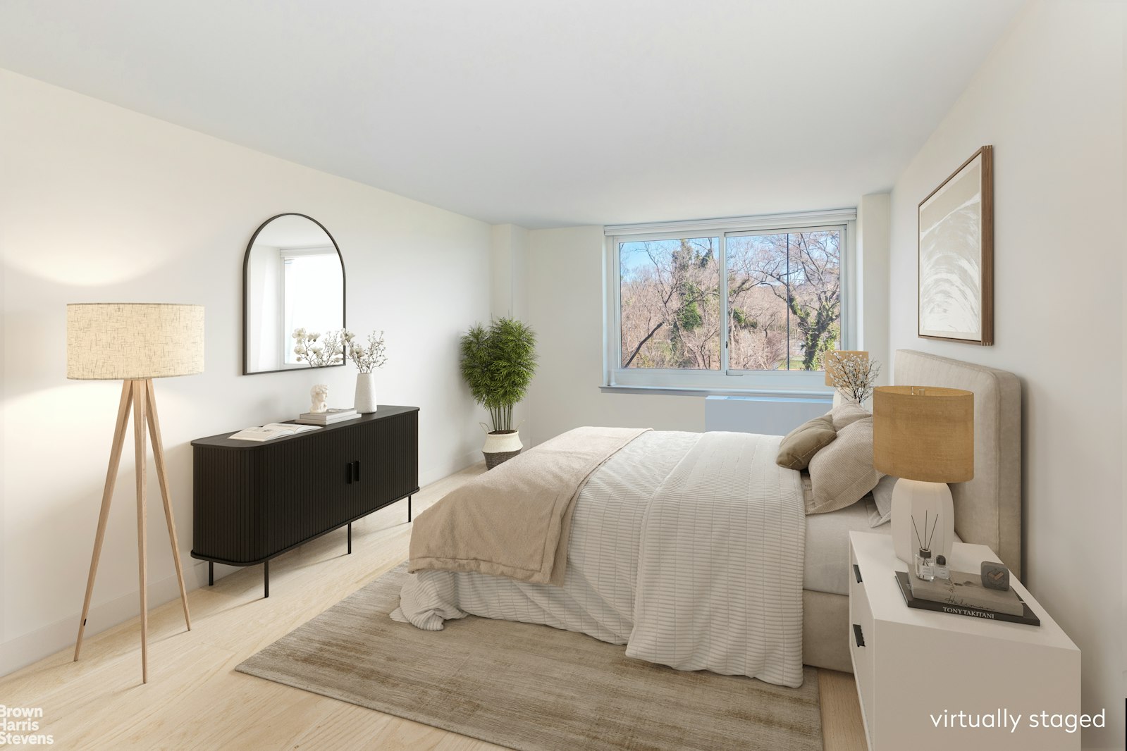 2521 Palisade Avenue, Unit 8C Bronx, NY 10463 - Photo 8 of 17 a bed room with a bed and a painting on the wall