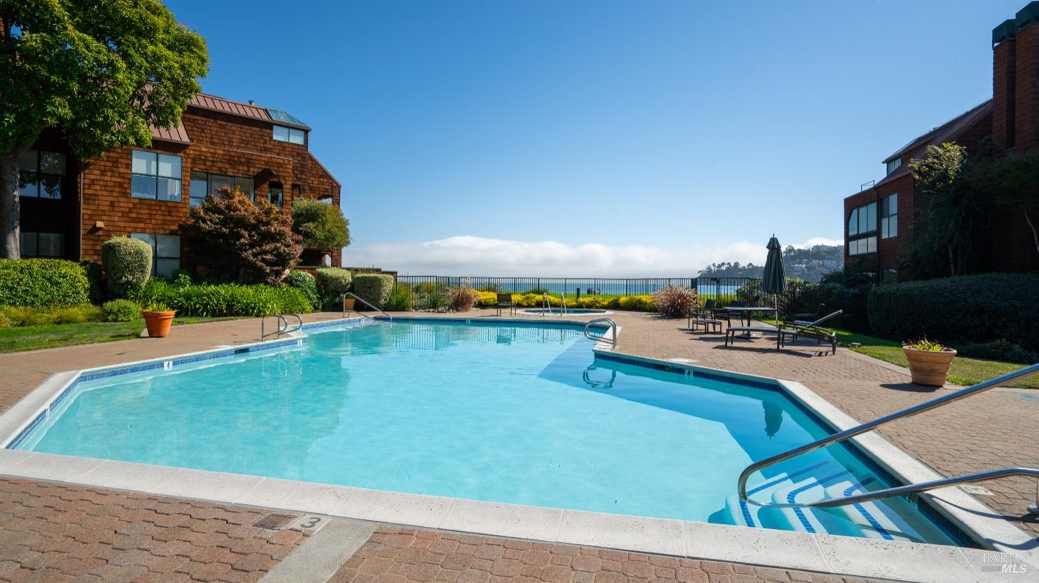 206 Paradise Drive Tiburon, CA 94920 - Photo 6 of 45 a view of a swimming pool and lounge chair