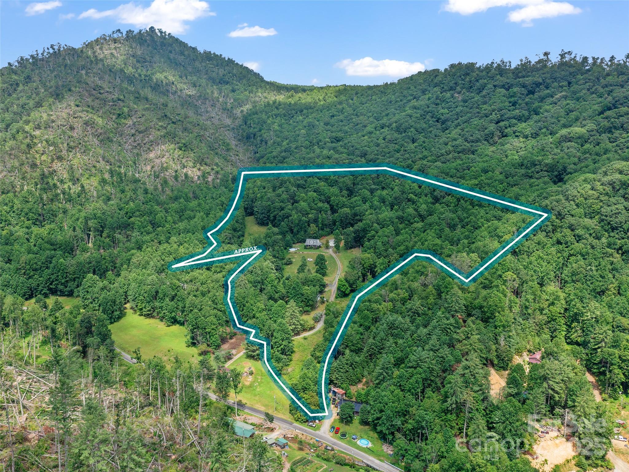 2216 Beans Creek Road Bakersville, NC 28705 - Photo 28 of 39 a backyard of a house with lots of green space and mountain view