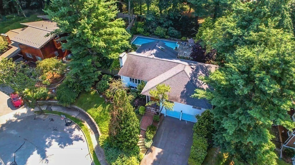 33 Sky View Circle Newton, MA 02459 - Photo 36 of 42 an aerial view of a house with a yard and garden