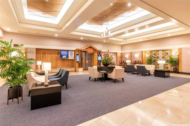 a building outdoor space with patio furniture