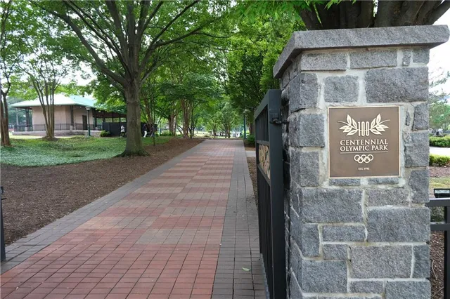 a front view of a building with retail shops