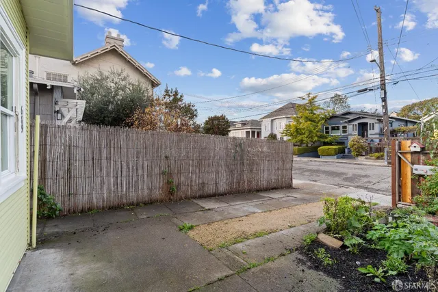 a view of a garden with pathway