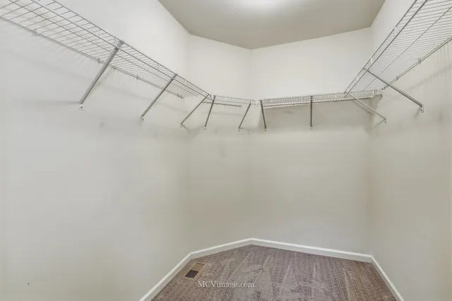 a view of small space with racks on the wall