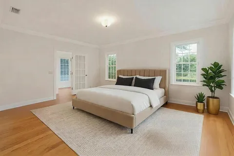 a view of a hallway with white walls