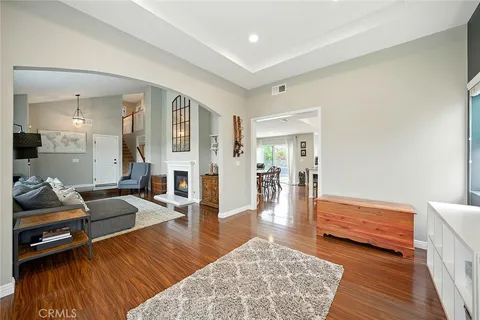 a living room with furniture and a couch