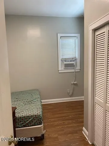 a view of small space with wooden floor