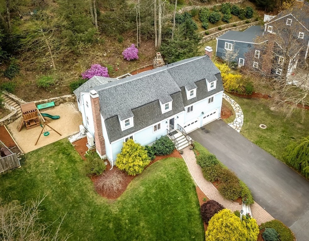 8 Olde Coach Road Westborough, MA 01581 - Photo 33 of 42 an aerial view of residential house with outdoor space and swimming pool
