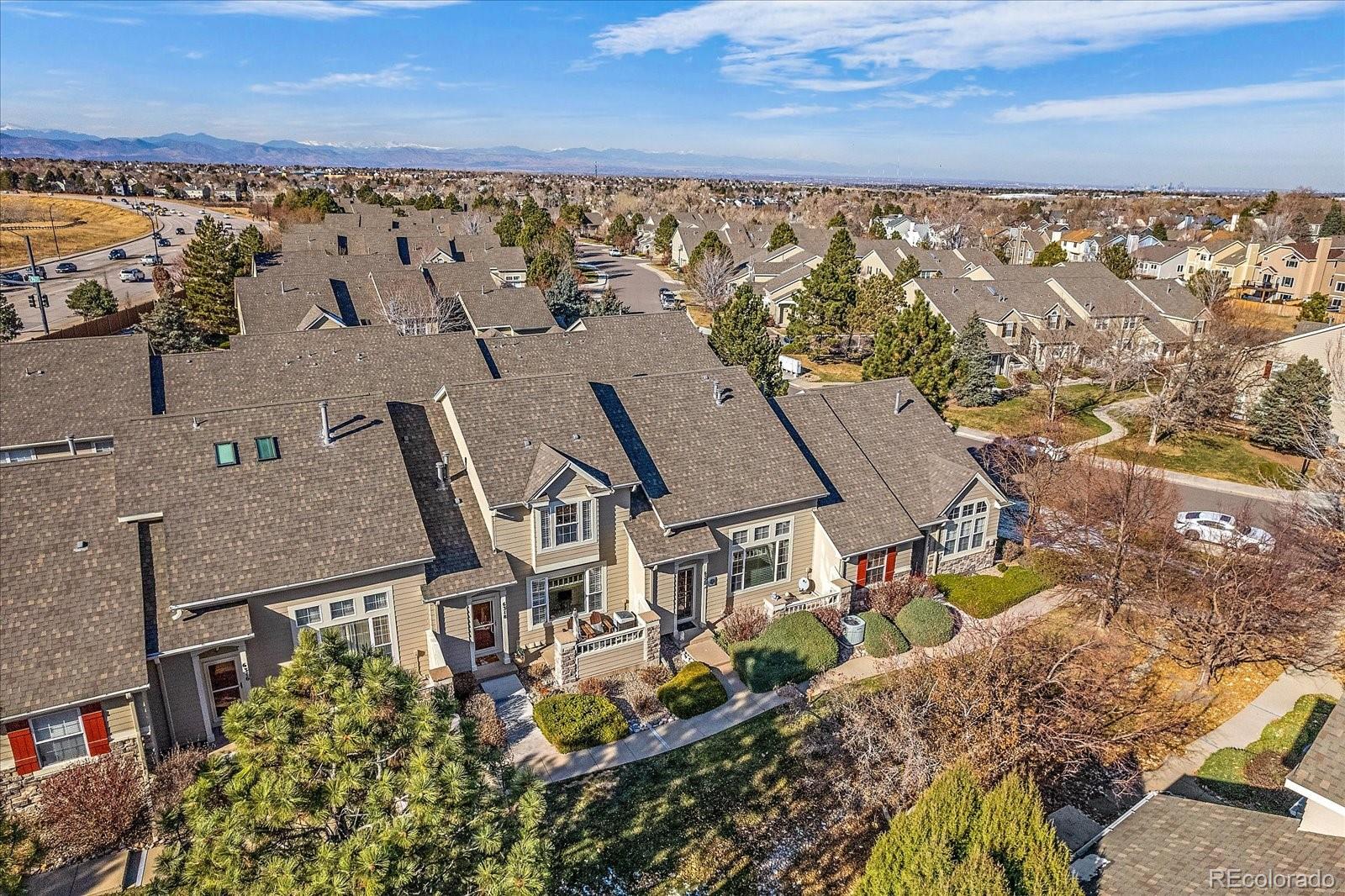 6318 Trailhead Road Highlands Ranch, CO 80130 - Photo 27 of 32 an aerial view of house with yard