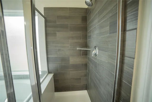 a bathroom with a shower