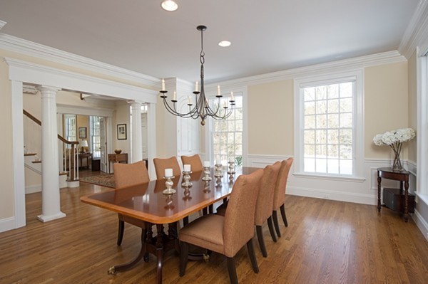 4 Lowerfield Road Weston, MA 02493 - Photo 8 of 20 a view of a dining room with furniture window and wooden floor