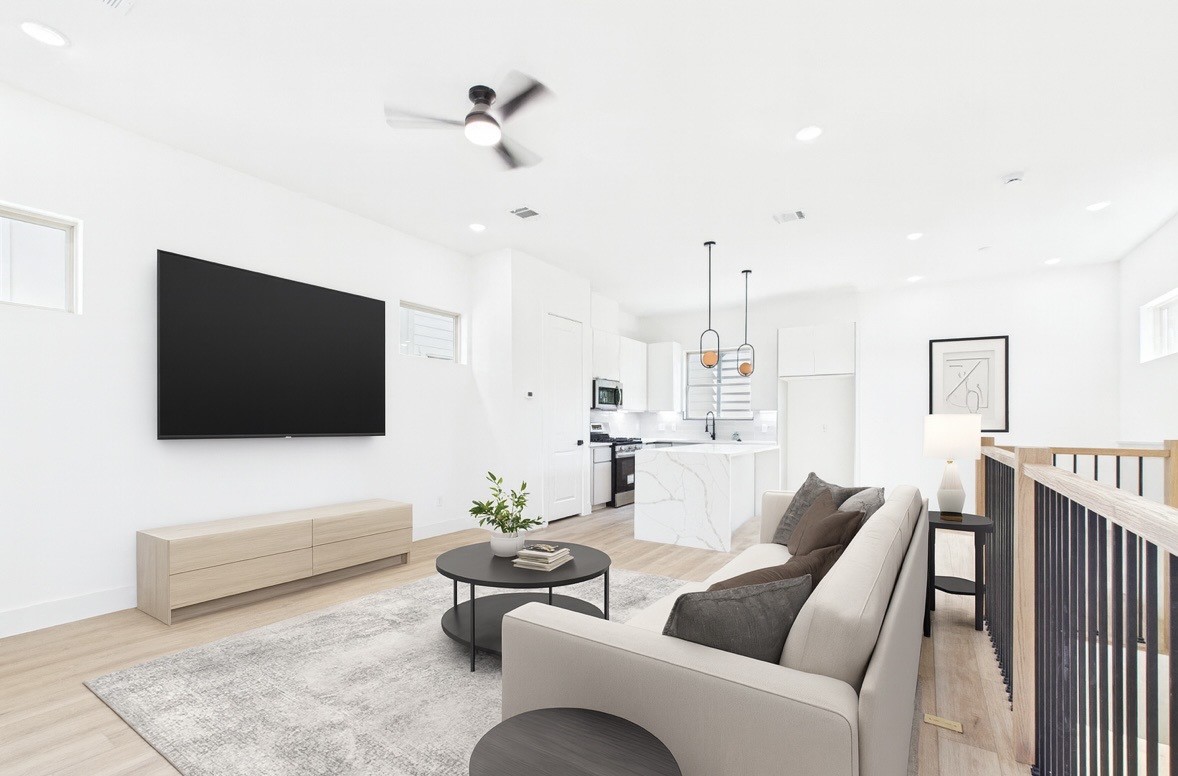 Virtually staged living area