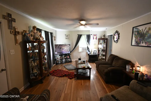 a living room with furniture a rug and a window