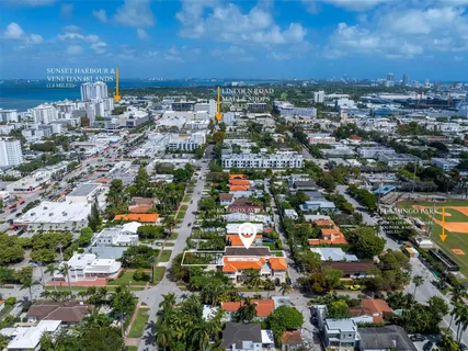 an aerial view of multiple house