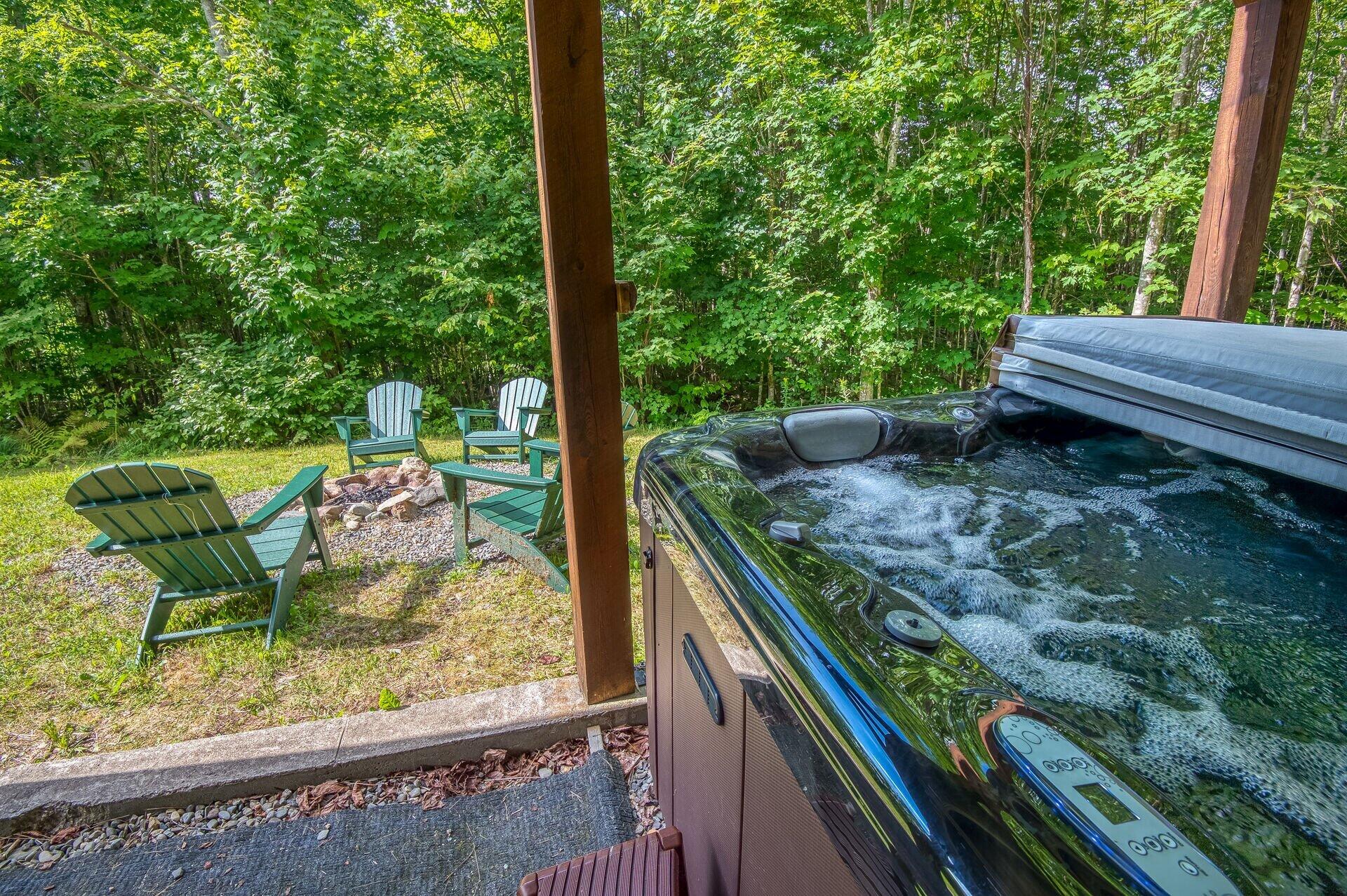 39 Adams Wulff Lane Sandy River Plt, ME 04970 - Photo 41 of 47 Hot tub and firepit