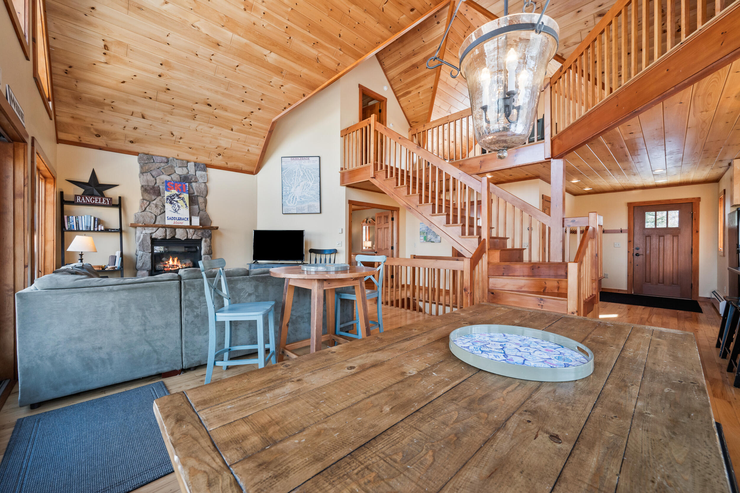 39 Adams Wulff Lane Sandy River Plt, ME 04970 - Photo 5 of 47 Dining and Stairway